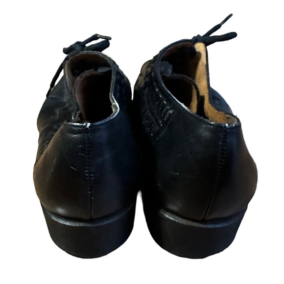 Vintage Black Leather Weaved Loafers Size 8.5 - Picture 4 of 6